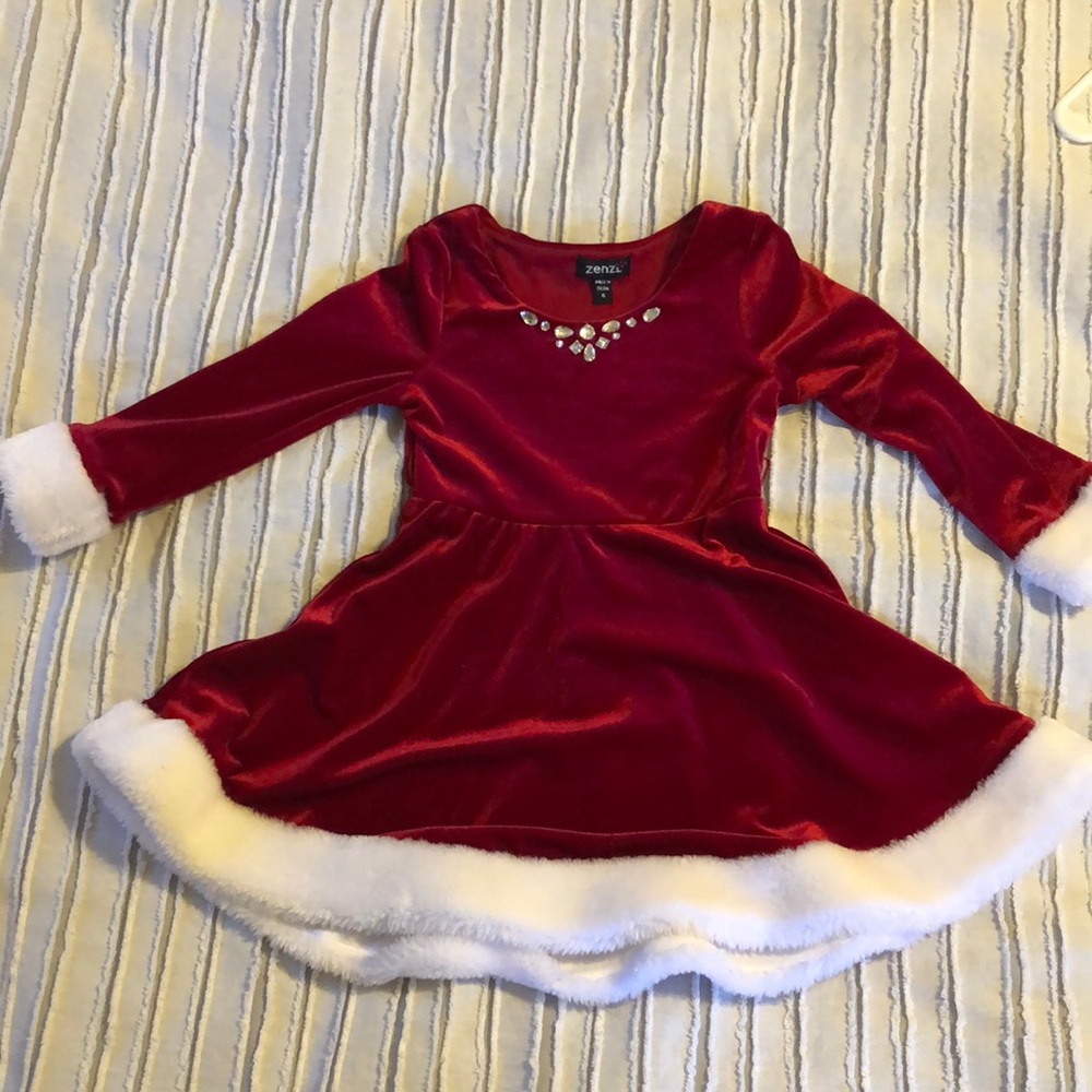 Little girl red velour Christmas Dress!